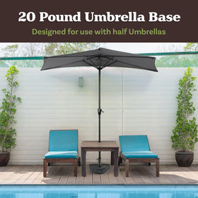 Pure Garden half round base side view showing compact wall-fit design