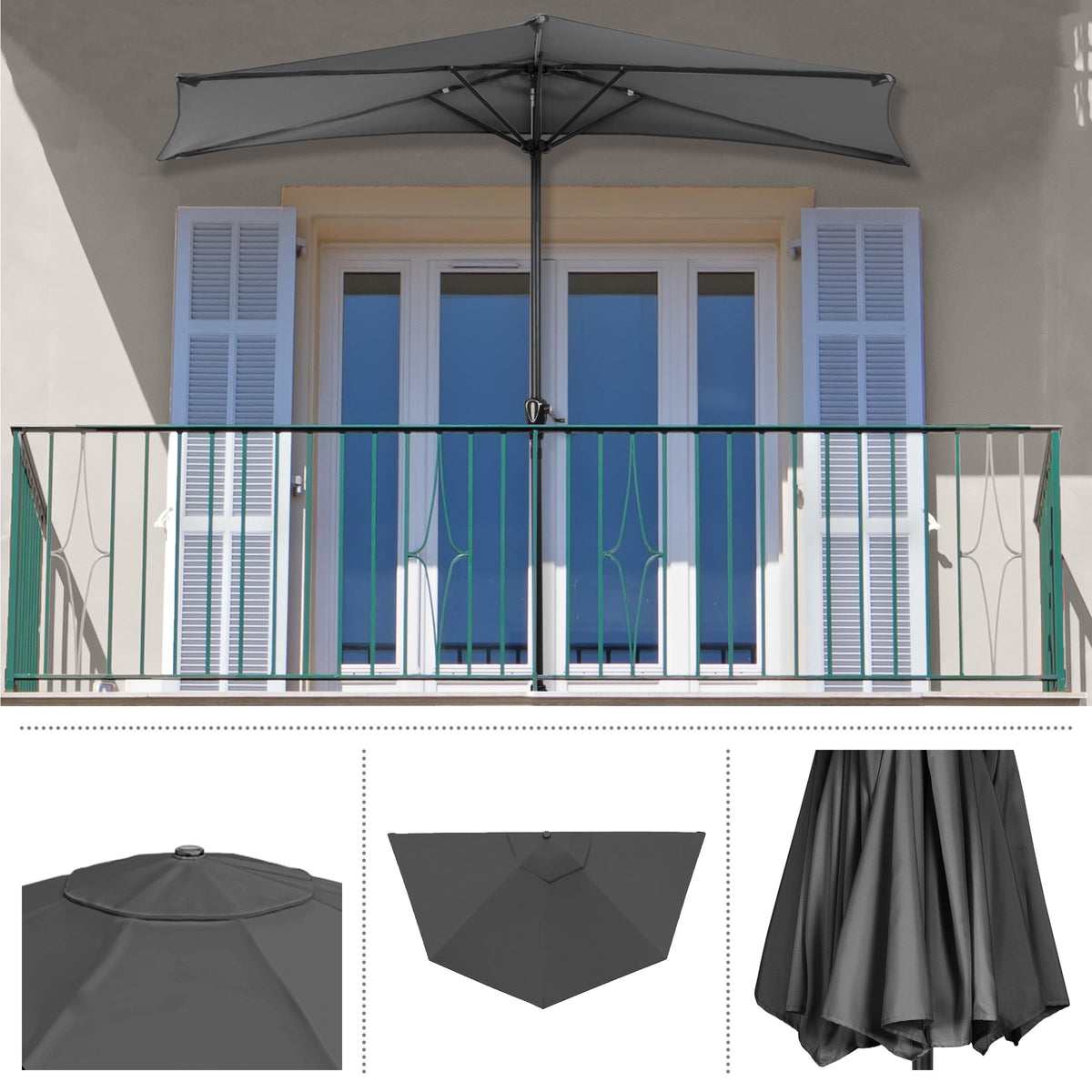 Pure Garden small-space outdoor umbrella suits balconies and decks