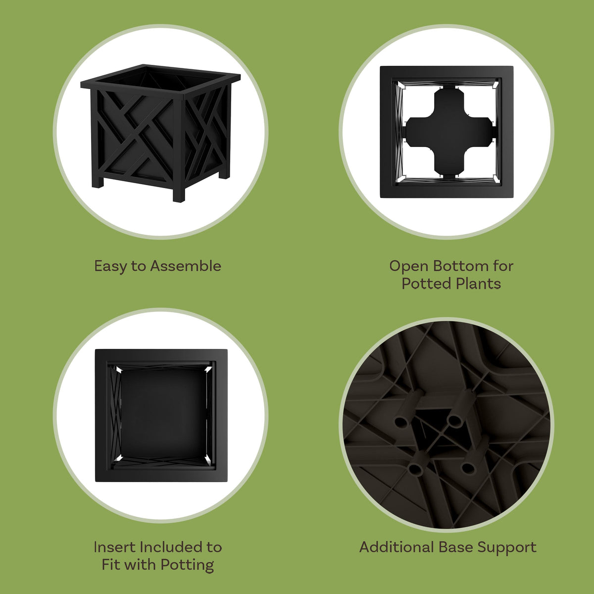Pure Garden 2-pack planters in-use with hibiscus showcase decorative porch appeal