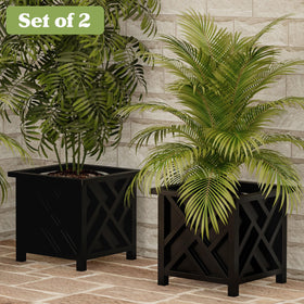 Pure Garden lattice planters side view shows sturdy polypropylene construction