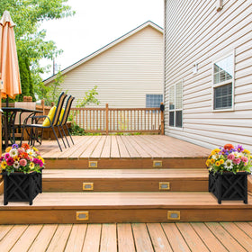 Pure Garden square planter with bottom insert for flexible soil placement