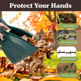 Pure Garden Leaf Scoops Hand Rake with wrist guards for comfortable extended use.
