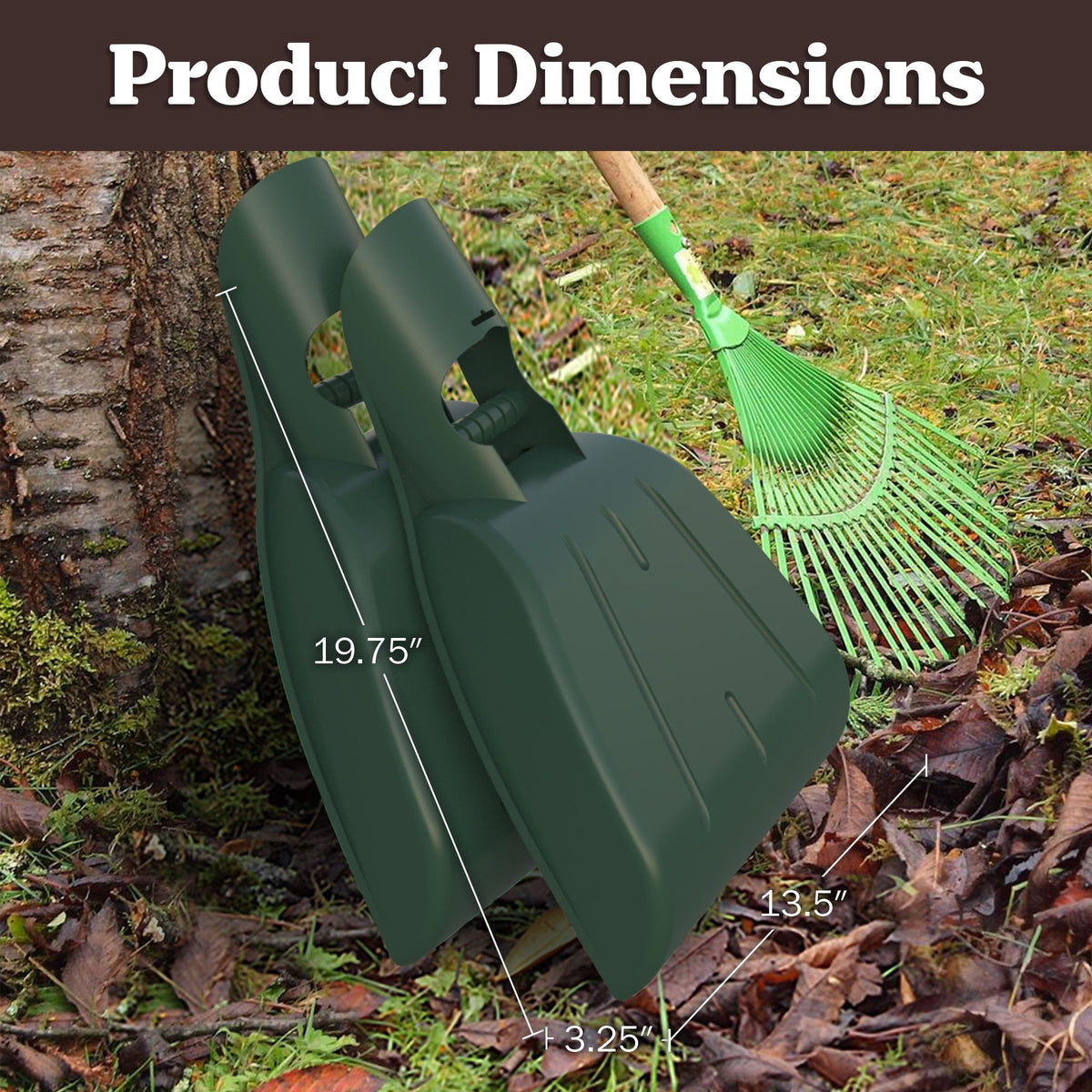 Pure Garden Leaf Scoops store neatly with hanging slots on wrist guards.