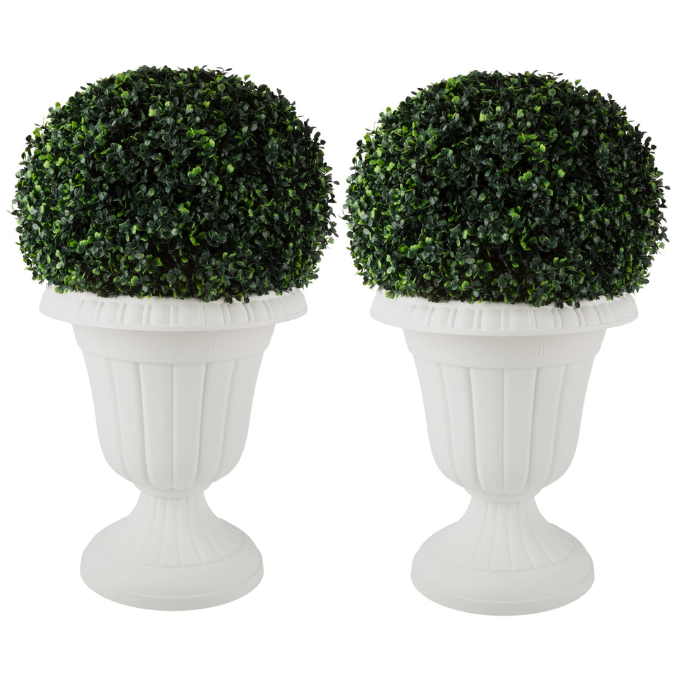 Pure Garden urn planter 16x18 assembly view for quick setup
