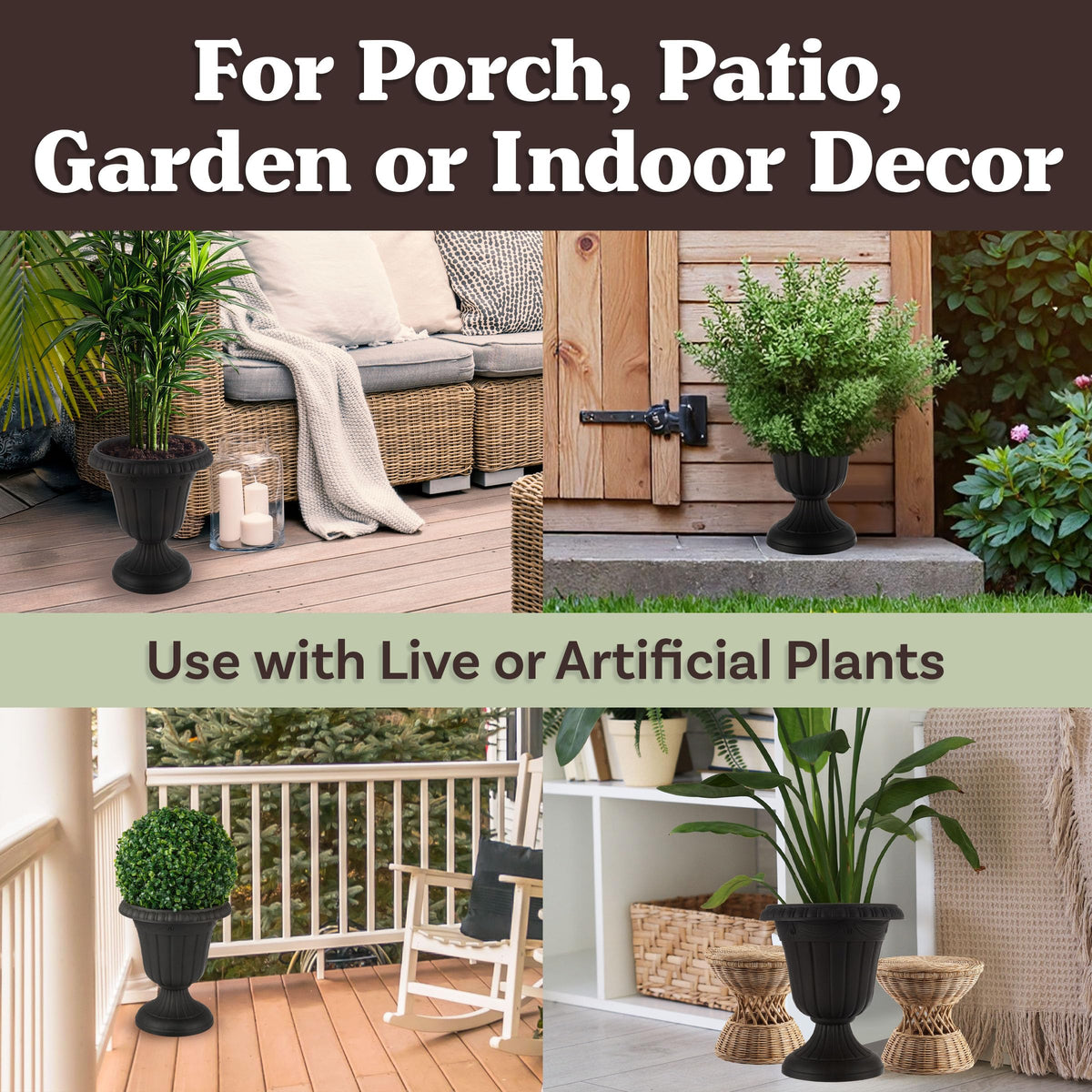 Pure Garden outdoor porch decor in black enhances curb appeal