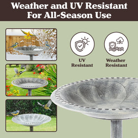Pure Garden polyresin bird bath combines durability with easy placement.