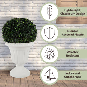 Pure Garden urn planters, front view, ideal porch decor