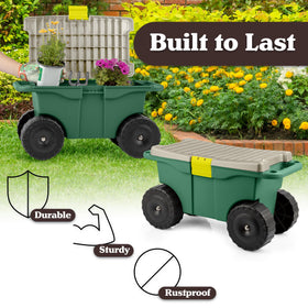 Pure Garden Rolling Cart handles: easy grip for moving supplies.