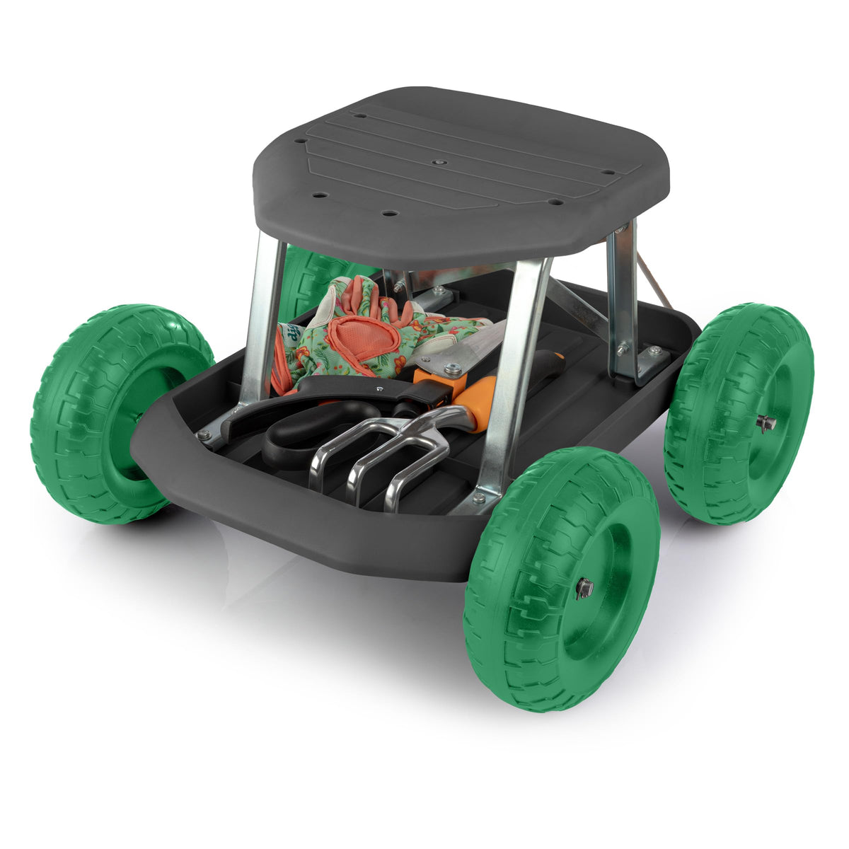 Pure Garden rolling garden seat with wheels for easy yard mobility during gardening tasks