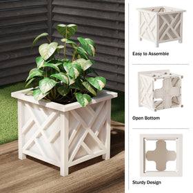 Pure Garden snap together planter box in white for easy setup.