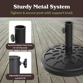 Pure Garden umbrella base assembly enables quick, tool-free setup for shade.