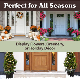 Pure Garden urn planter twist-assembly in black with tool-free setup