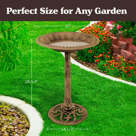 Pure Garden water basin 20-inch diameter supports birds and provides visual reflection.