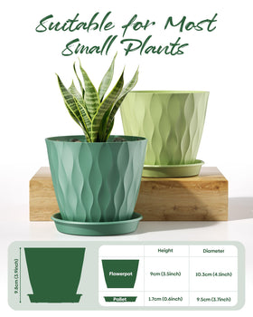 Pure Whimsy 4-inch plastic plant pot for small herbs and succulents