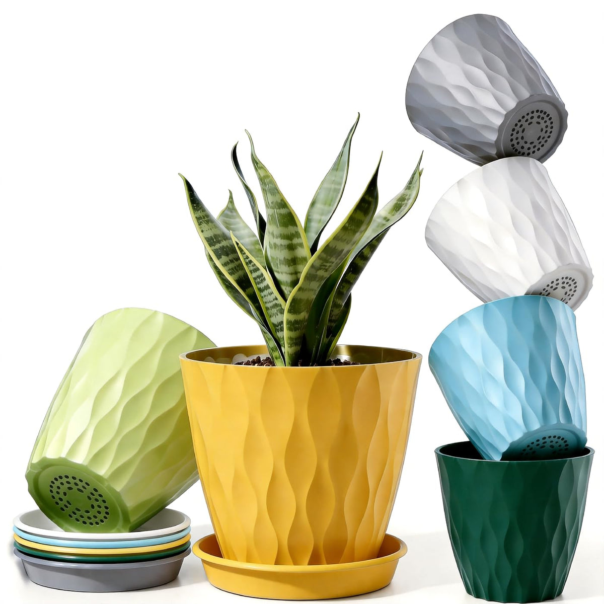 Pure Whimsy 6-pack plant pots with drainage holes for healthy moisture management