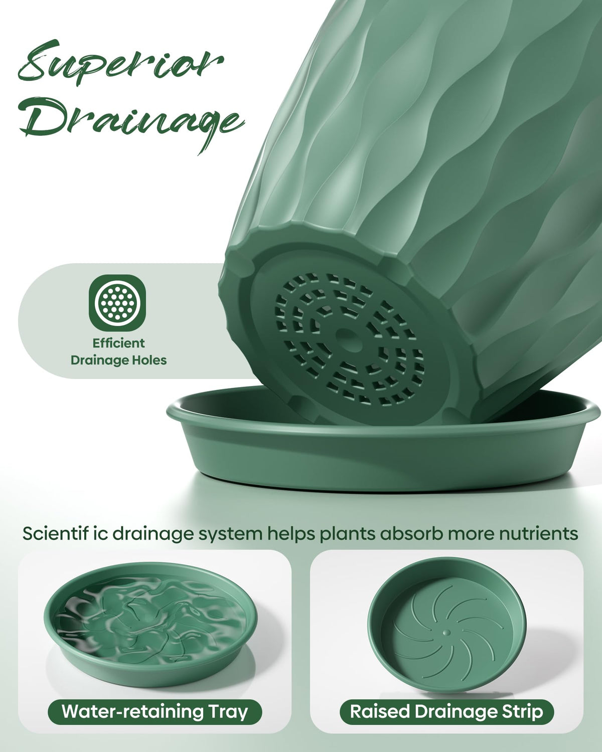 Pure Whimsy reinforced polypropylene pots resist wind and sun without cracking