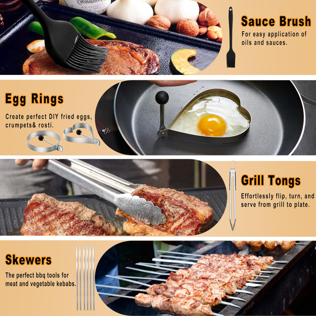 PureChef cleaning brush with durable handles easing grease removal