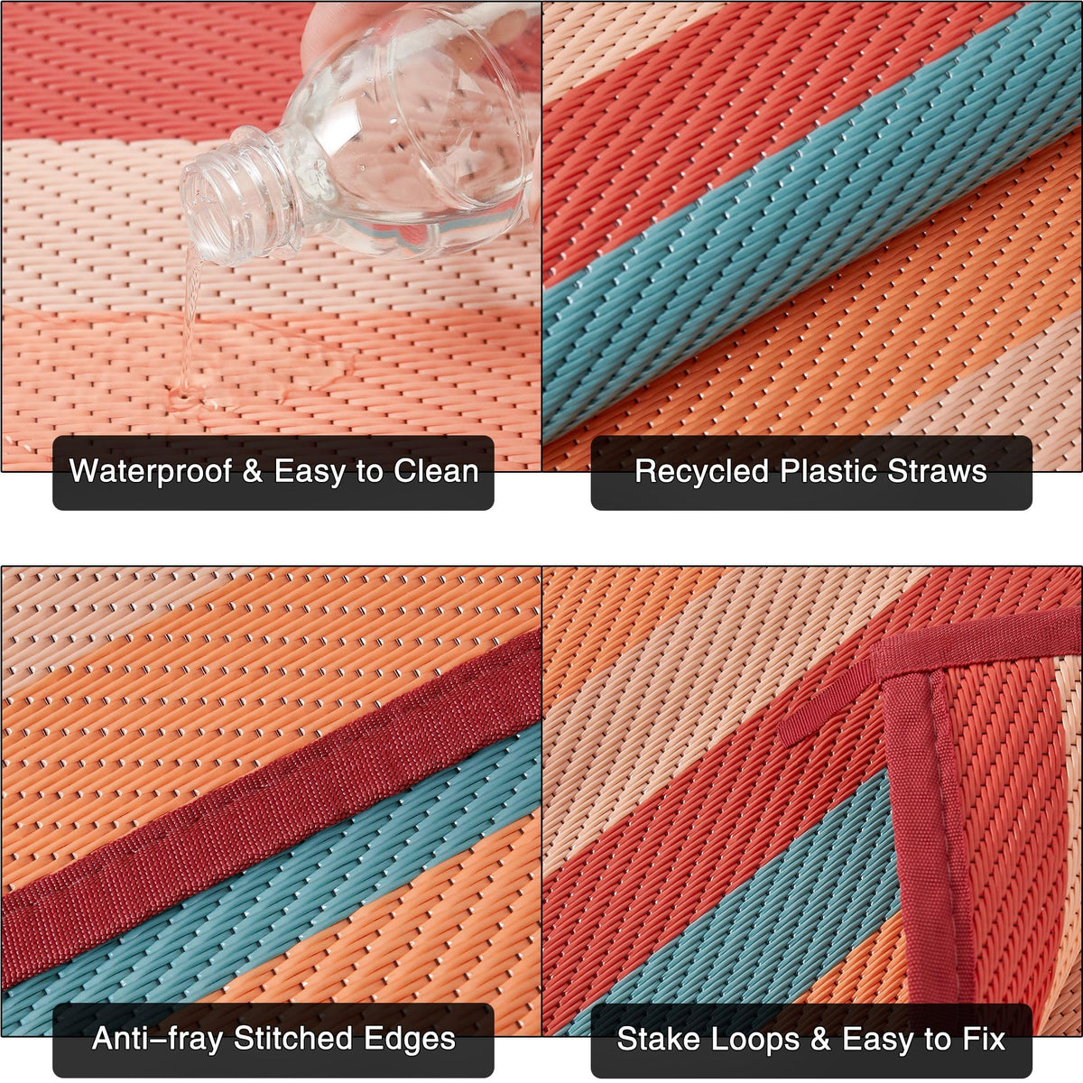 PureCozy rug made from recyclable materials supports eco-friendly outdoor decor