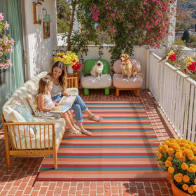 PureCozy reversible stripe rug ready for two looks in seconds.