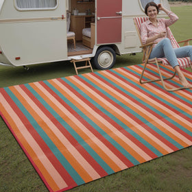 PureCozy outdoor rug with UV coating resists fading over time.