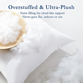 puredown outdoor pillow insert with cloud-like support and shape retention