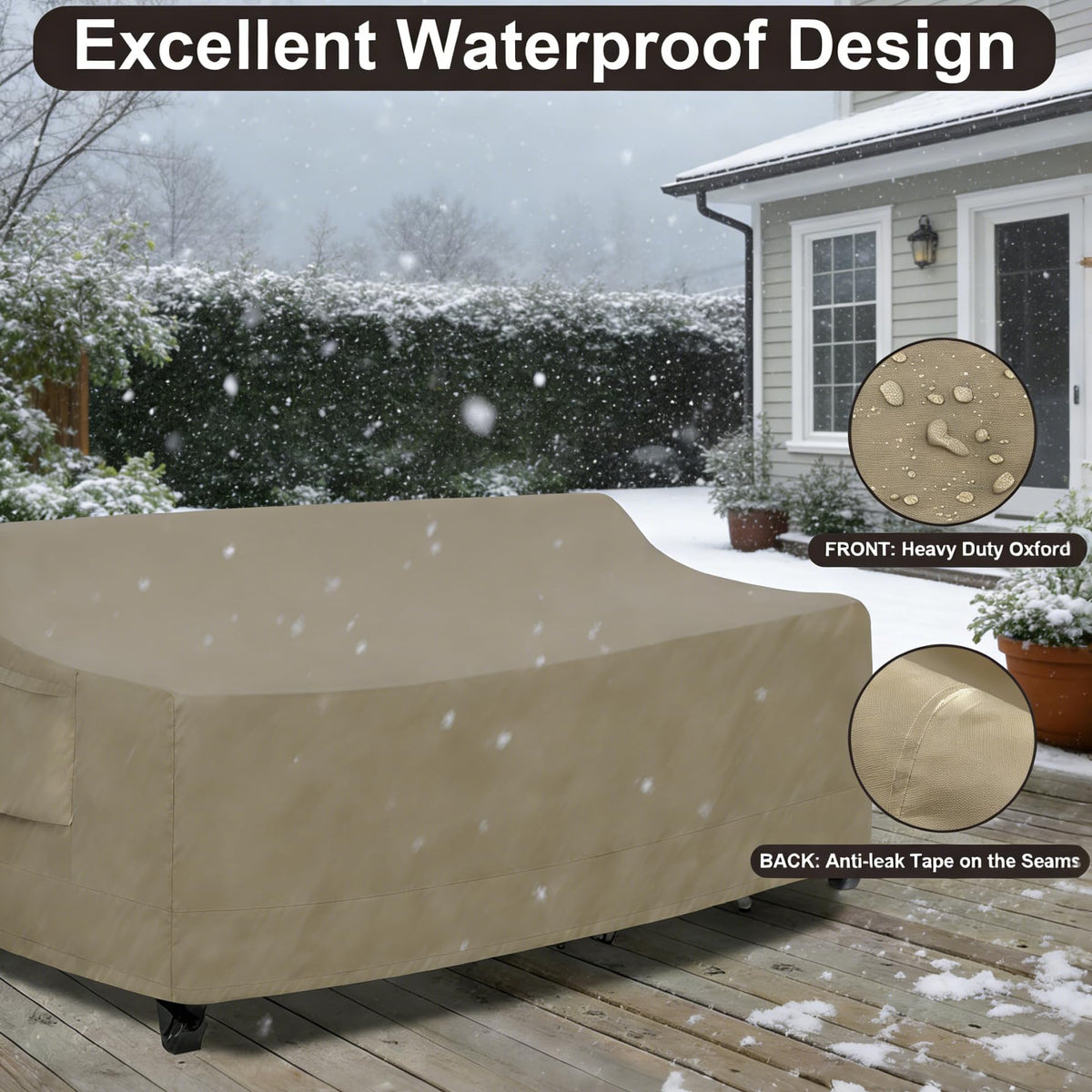 PureFit waterproof fabric and PU coating shield from rain and UV fading