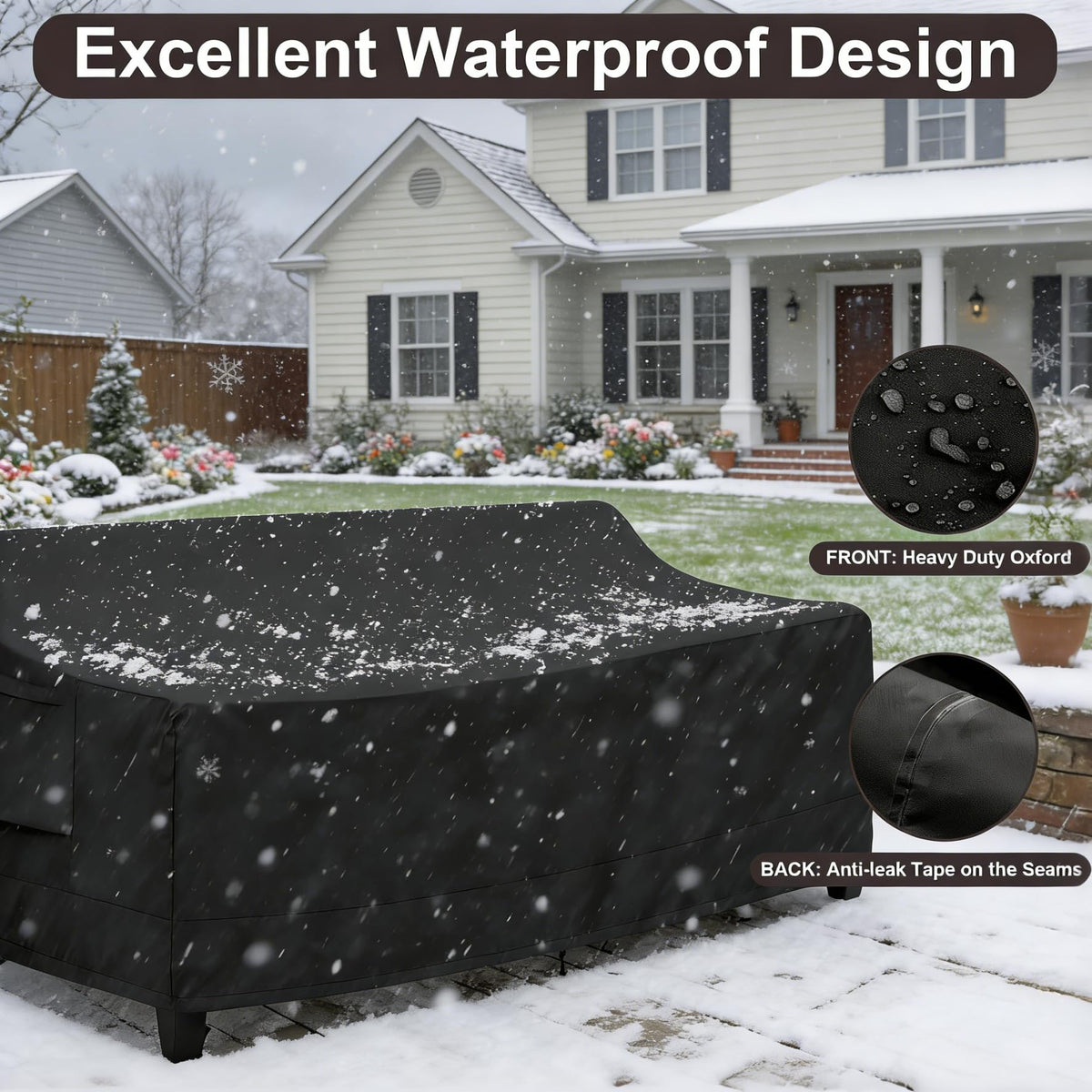 PureFit cover with all-round protection shields furniture from wind and dust