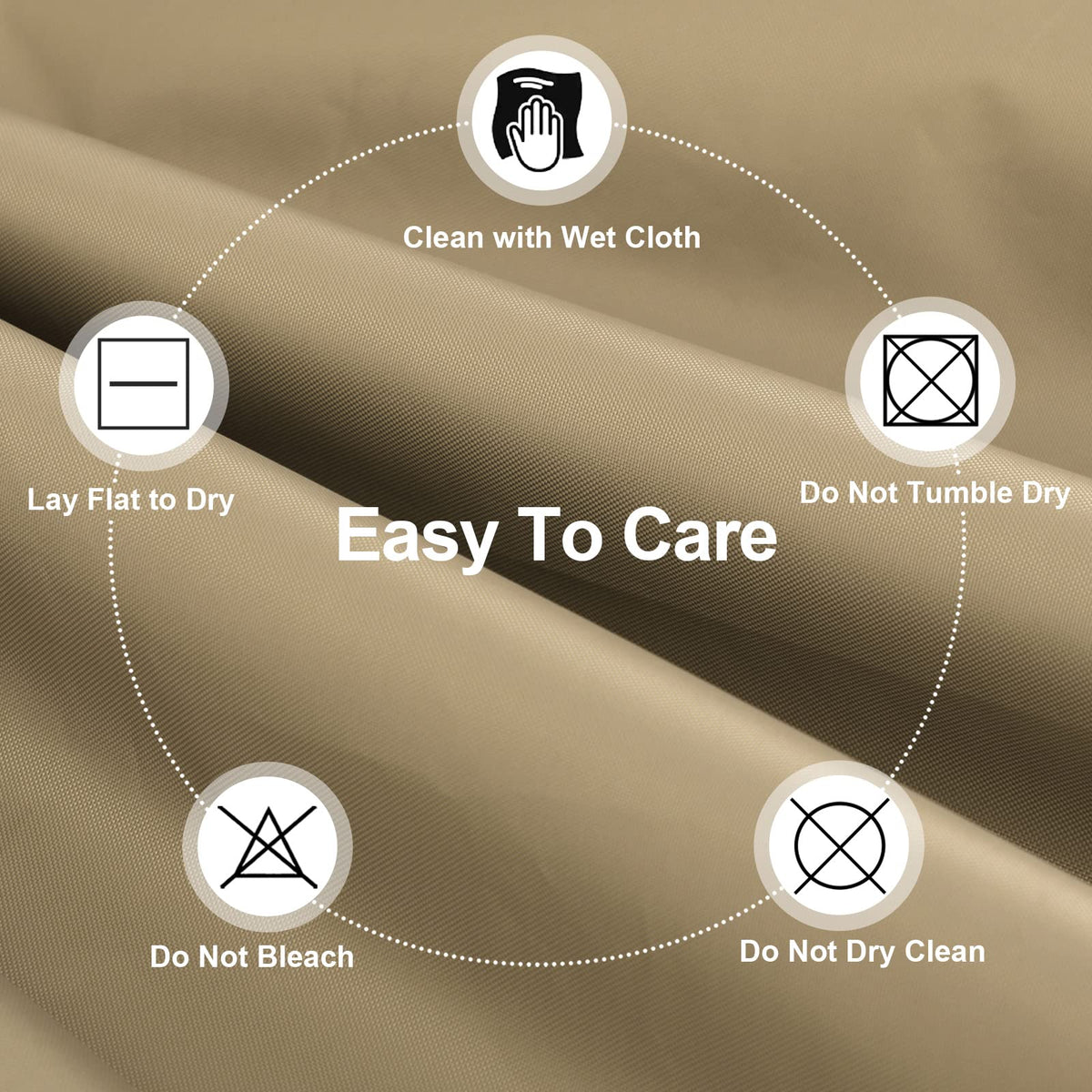 PureFit easy-clean care: wipe with a cloth and air dry the camel cover