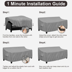 PureFit storage bag included for organized patio storage