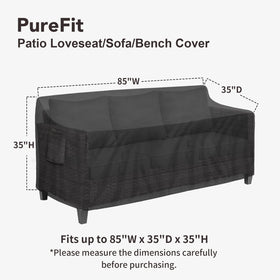 PureFit outdoor couch cover UV-resistant finish preserves colors on sunny patios