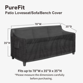PureFit waterproof 500D fabric guards against rain on the 3-seater cover