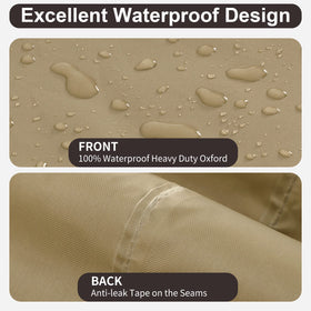 Elastic hem and bottom buckles keep cover in place during gusts.