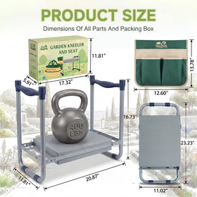 PUREFULL kneeler with side handles in use for stability