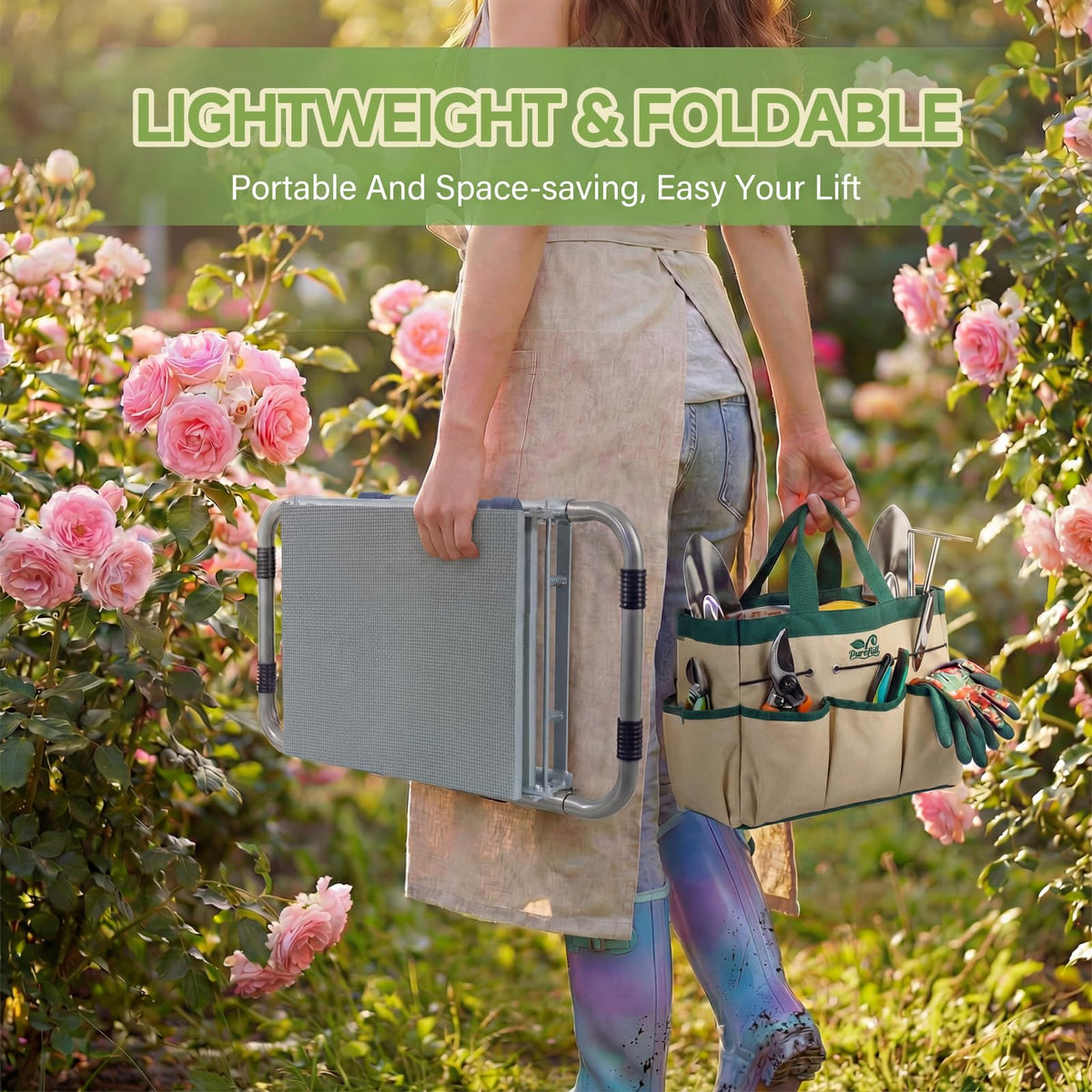 PUREFULL non-slip feet prevent sliding on wet grass