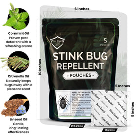 Pure Guard Stink Bug Defense pouch by garden plants, natural defense.