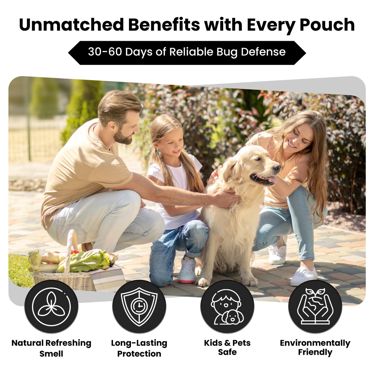 Pure Guard Stink Bug Defense pouch for indoor-outdoor use, subtle fragrance.