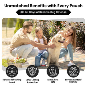 Pure Guard Stink Bug Defense pouch for indoor-outdoor use, subtle fragrance.