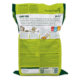 Purely Organic Lawn Food phosphorus-free formula and lawn compatibility