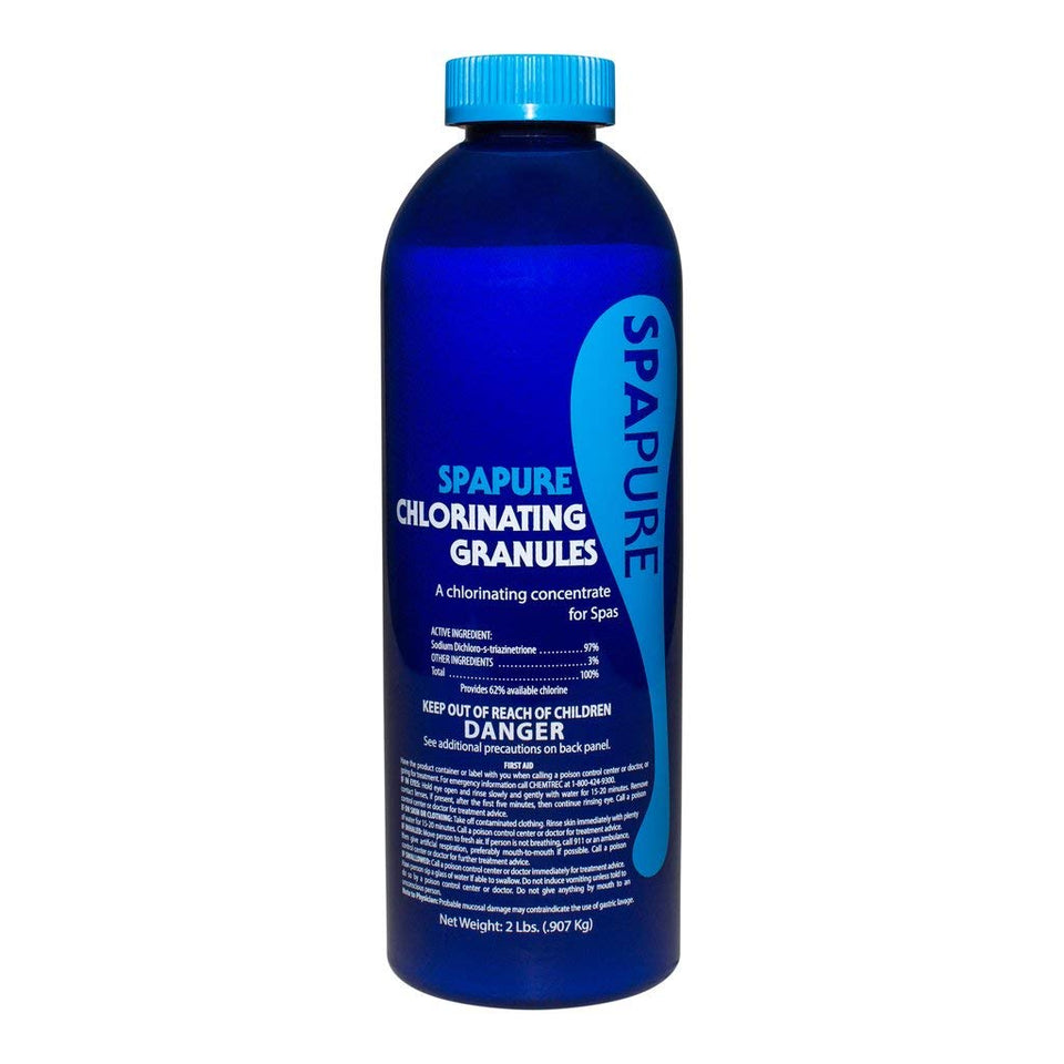 PureSpa SpaPure chlorinating granules bottle for spa sanitation and clear water