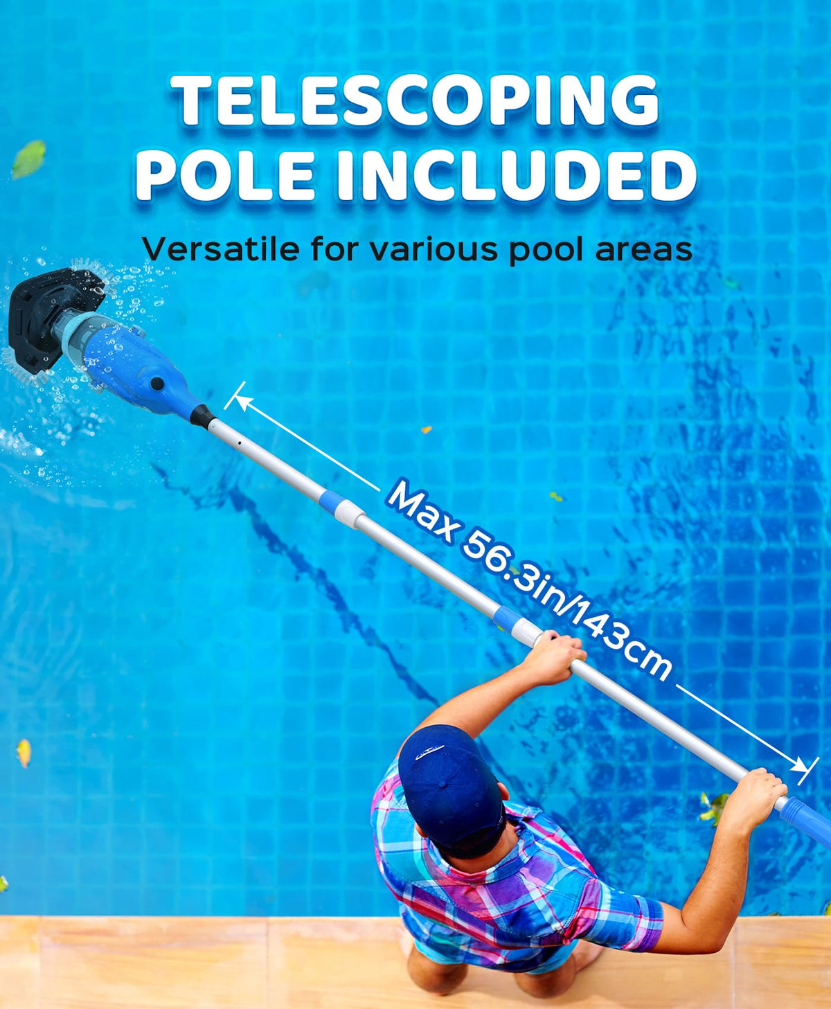 PureSwirlz pool vacuum nylon-mesh-filter durable debris filtration that rinses clean.