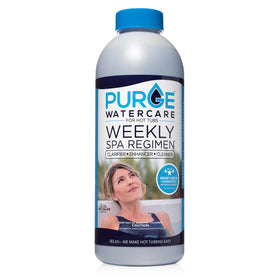 Purge Watercare family-owned brand packaging for reliable spa maintenance.