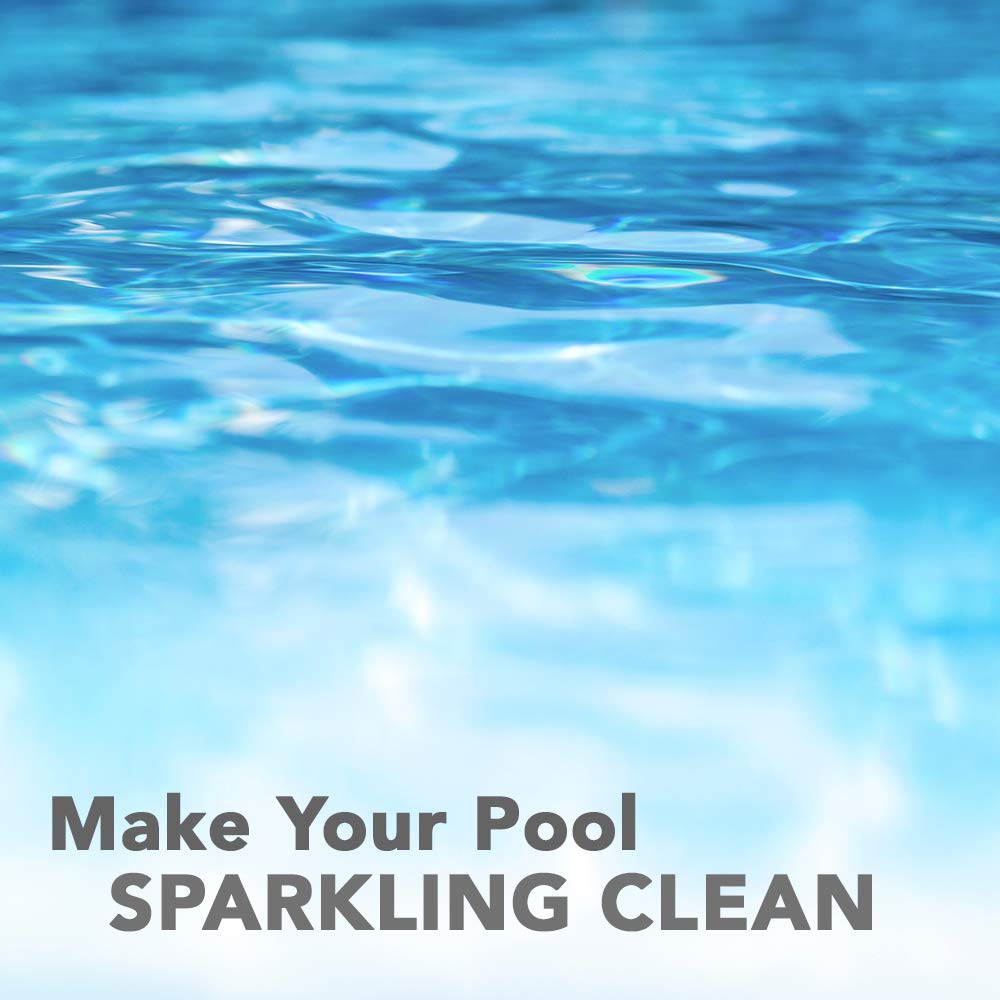 Puri Tech stabilizer used in outdoor pool setup.