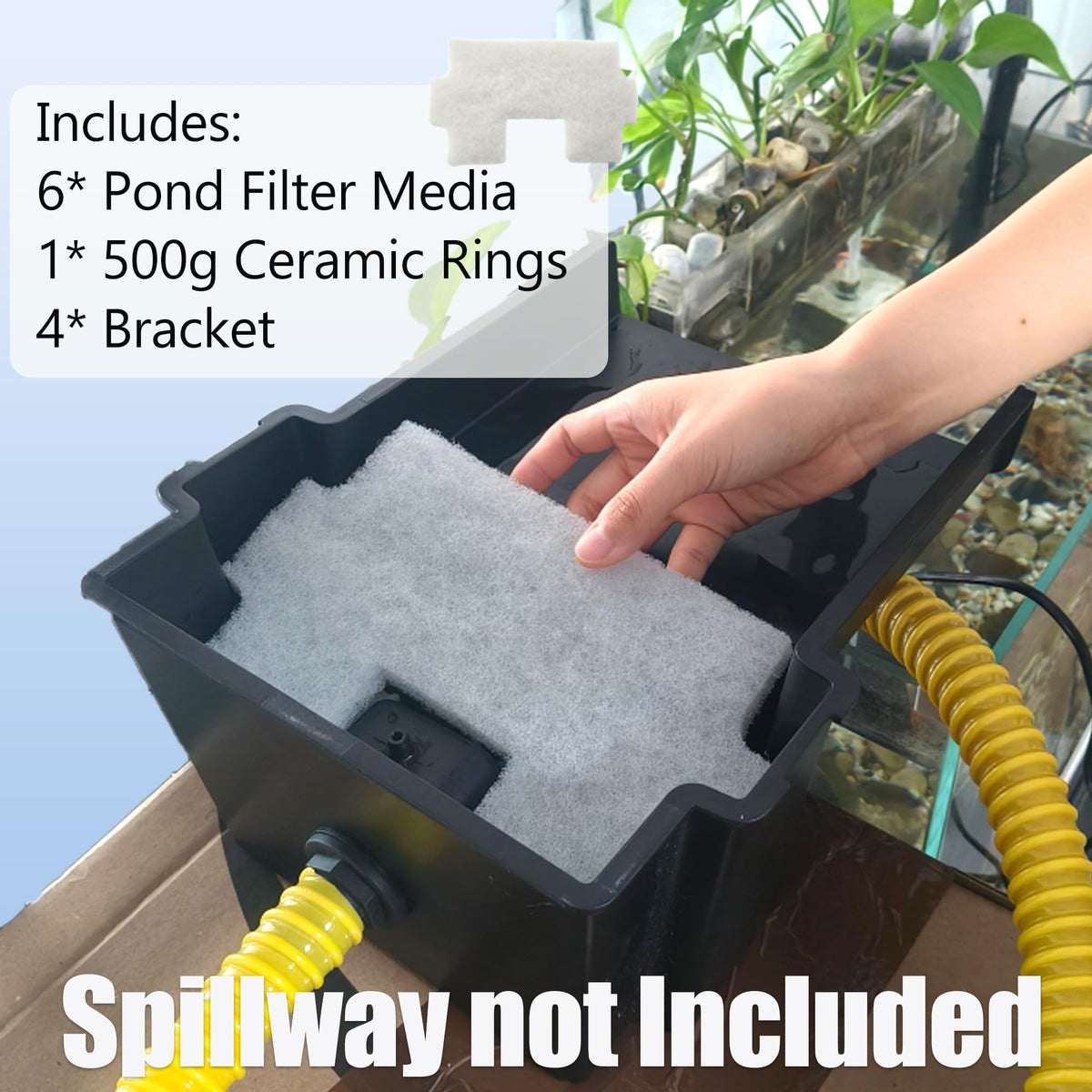 PurifyLogix ceramic rings pack provides surface area for beneficial microorganisms.
