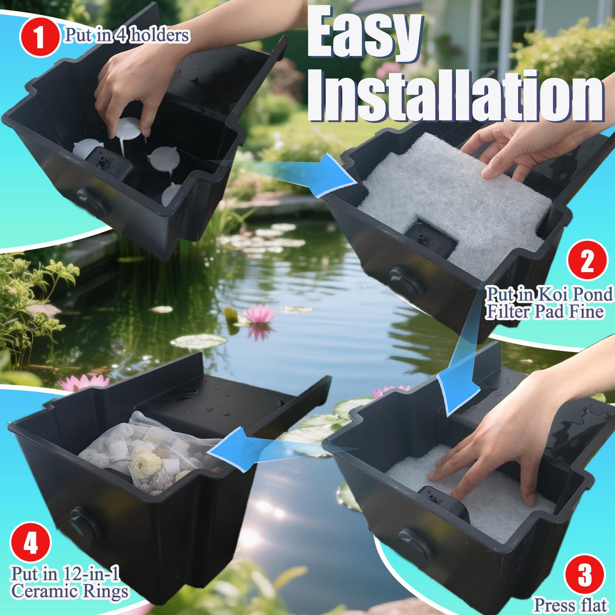 PurifyLogix pond water clear scene demonstrates healthier water with improved clarity.