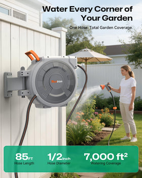 Puritron any-length lock keeps the hose at desired extension.