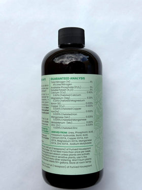 Purived groundwater-safe formula supports safe irrigation and eco-conscious gardening.