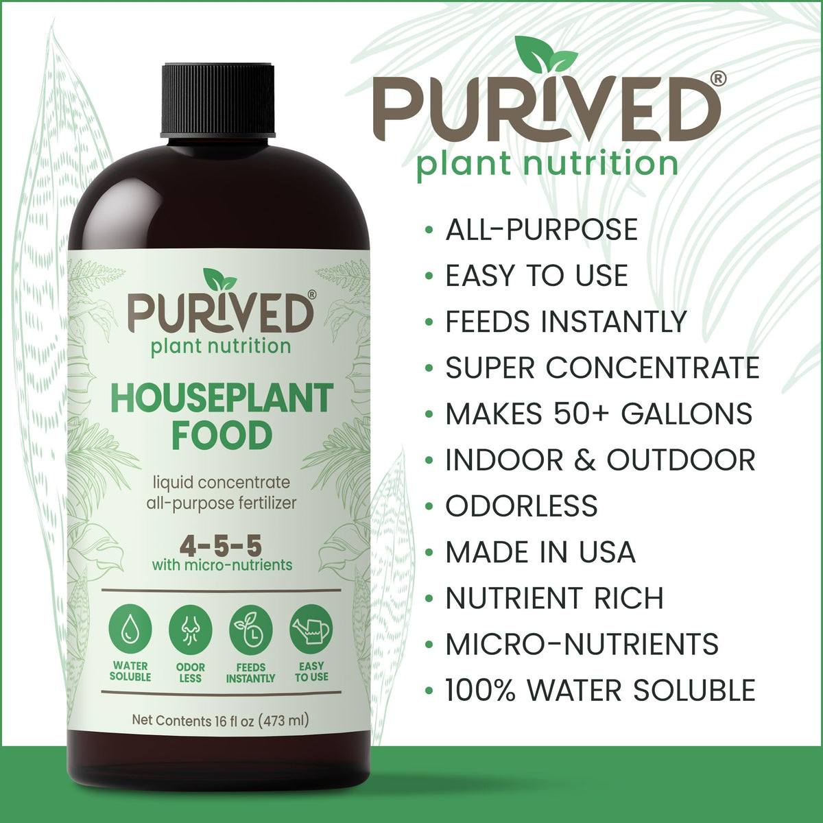 Purived dispensing-cap and water mix show easy preparation for weekly feeds.