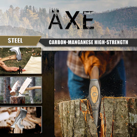 Purple Dragon compact, backpack-ready axe with protective sheath