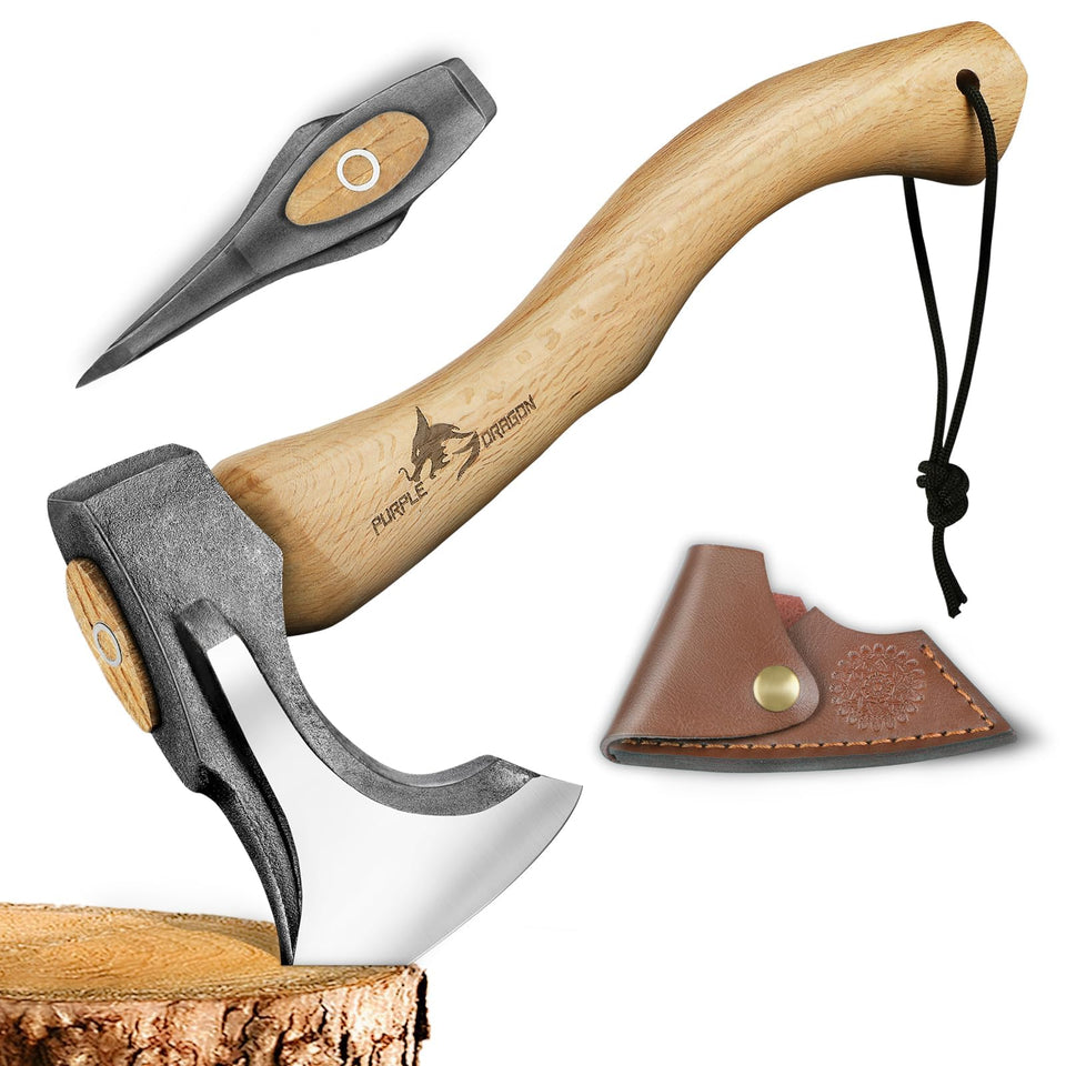 Purple Dragon camping hatchet 14-7 inch blade for efficient splits at the campsite