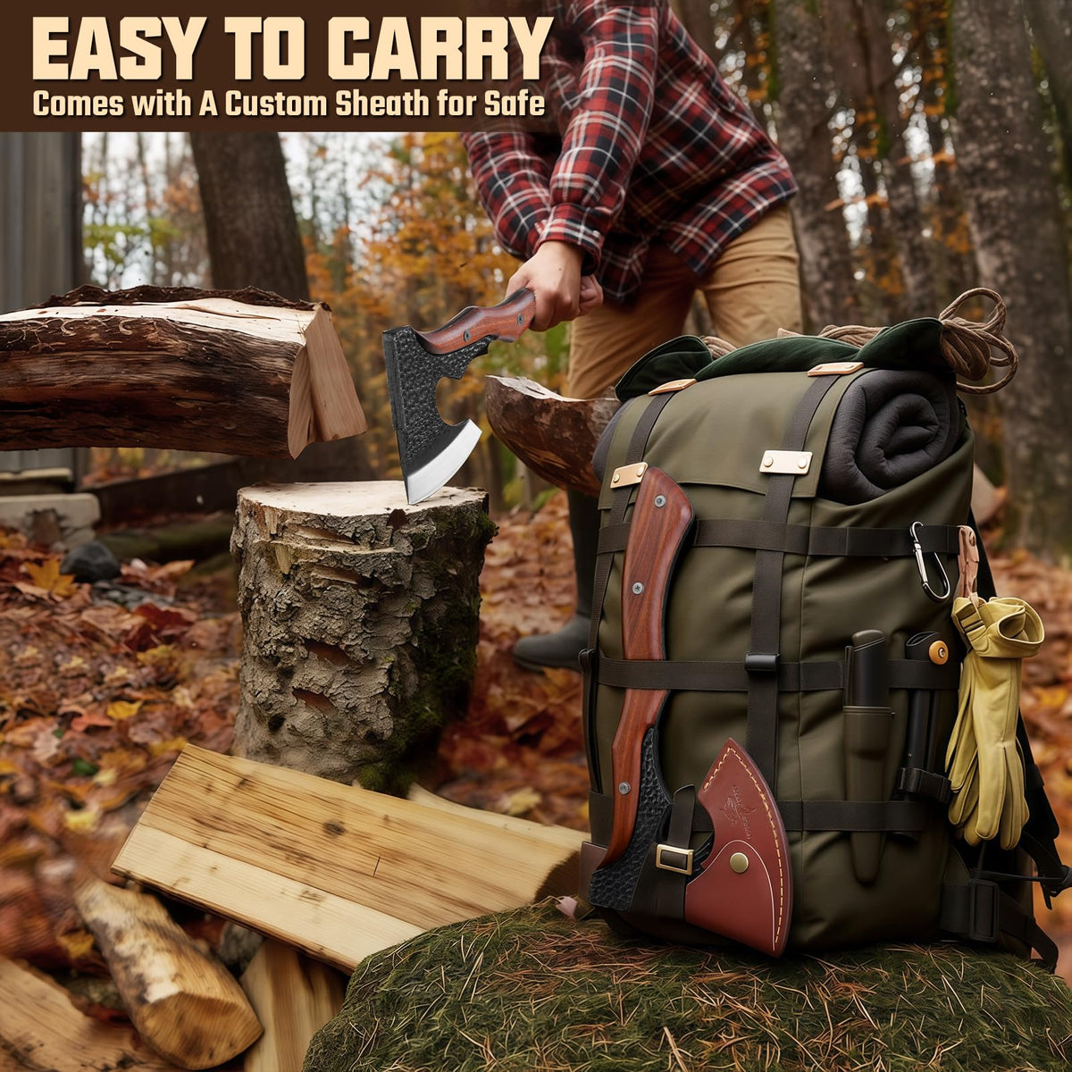 Ergonomic wooden handle provides fatigue-free control during extended outdoor use.